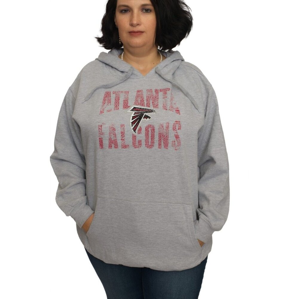 Atlanta Falcons NFL Women's Plus Size Screen Print Hoodie 3X